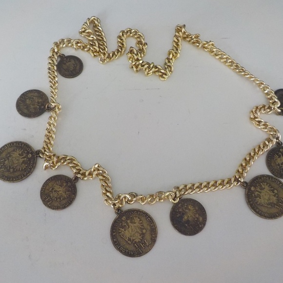 Coins Gold-Tone Chain Necklace - Picture 2 of 5